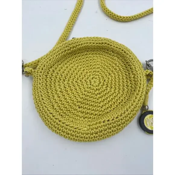 The Sak Women's Crochet Crossbody Bag Round Yellow California Cool - Picture 2 of 10